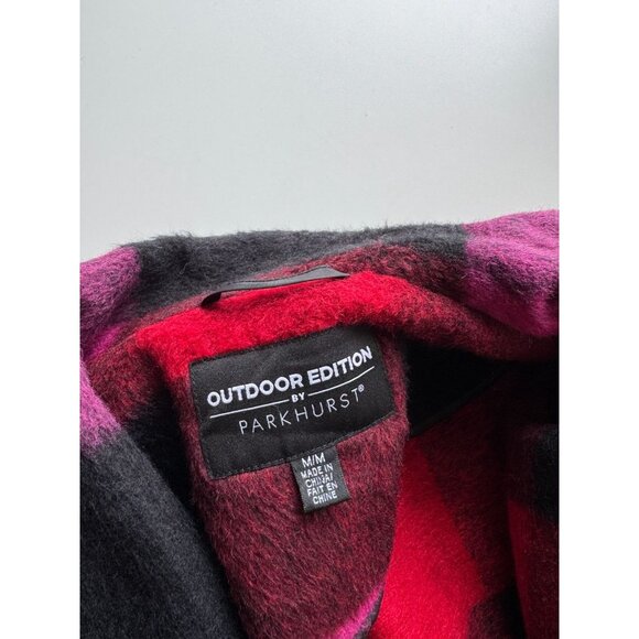 PARKHURST Outdoor Edition Briar Check Acrylic Blend Cocoon Jacket Coat, Size M - Picture 11 of 13